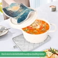 thumbnail image 4 of Two Pieces Of Square Heat Insulation Pad Oven Mitts 7x9.8 Inch Oven Microwave Kitchen Cooking Baking Beautiful Sun and Sea, 4 of 7