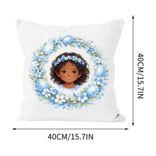 CaiYueKe Easter Throw Pillow Cushion Cover Decorative Holiday Home Decor Soft Plush Accent Pillow for Kids Room Sofa Bed Living Nursery Decorations Gift Ideas Basket Stuffer Spring Seasonal Decor