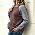 thumbnail image 4 of yillto Womens Sweaters with Pockets Ribbed Knit Long Sleeve Crewneck Color Block Fall Fashion Outfits, 4 of 6