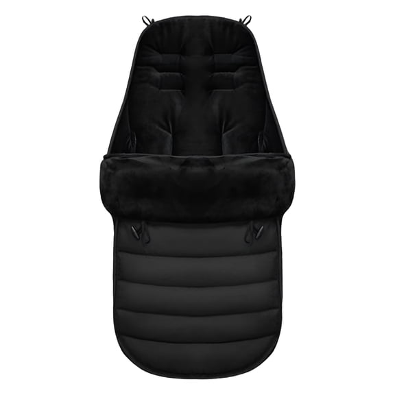 AUQ Baby Footmuff for Stroller,Universal Windproof Sleeping Bag,Warm Foot Pad,90Cm X 60Cm,Soft Linen Material,Machine Washable,Black