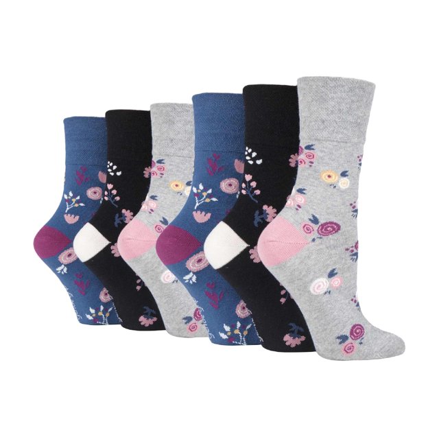 Gentle Grip - 6 Paires Chaussettes pour Femmes Gentle Grip Mi-Mollet Non Élastiques