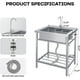 thumbnail image 2 of Fregadero Utilitario de Acero Inoxidable de 24" con Tuberías de Agua Fría y Caliente, Fregadero de Cocina Independiente con Grifo, Patas y Estante, 2 of 7