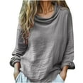 thumbnail image 3 of Camisas para mujer,Suéter informal de manga corta con cuello redondo para mujer, ligero y suave, con estampado, para uso diario en primavera y verano, sopatenor, 3 of 9