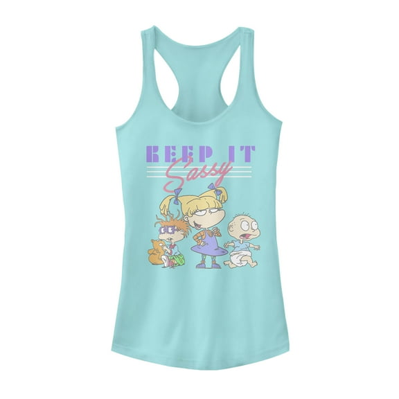 Junior's Rugrats Keep It Sassy  Racerback Tank Top Cancun X Small