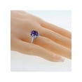 thumbnail image 4 of Gem Stone King 2.53 Cttw Purple Amethyst and White Diamond Ring for Women |  925 Sterling Silver | Oval 11X9MM | Gemstone Birthstone | Available in Size 5, 6, 7, 8, 9, 4 of 5