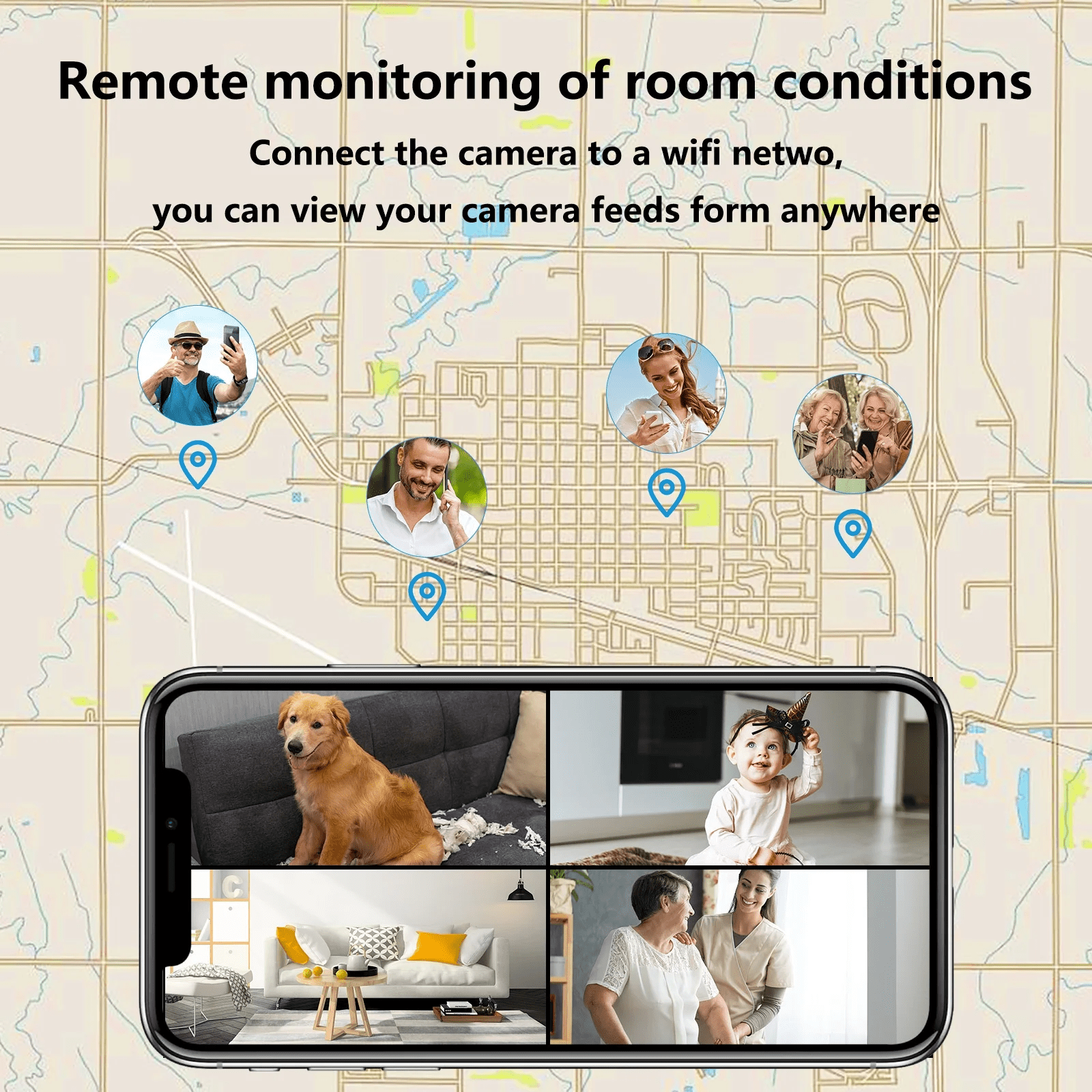 4K WiFi Camera Clock 5G Indoor Security Nanny Cam for Baby Monitor, Dog with Motion Detection, Night Vision