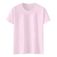 thumbnail image 4 of CHENge Black Shirts for Women O Neck Half Sleeve Vintage Tunic Women's Blouses Plain Color Stretchy Color Block Slightly Work Cropped Tops, 4 of 5