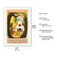 thumbnail image 2 of South Africa - Discover the Cape - South African Vineyard - Vintage Travel Poster by Leng Dixon c.1950 - Fine Art Rolled Canvas Print 27in x 40in, 2 of 4