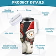 thumbnail image 2 of Yayeee 40oz Stainless Steel Tumbler with Straw and Handle Double-Wall Insulated Travel Water Bottle, Red Snowmen, 2 of 8