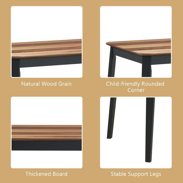 Costway 5-Piece Mid Century Dining Set, Black 29.5'' Table Costway 5-Piece Mid Century Dining Set, Black 29.5'' Table