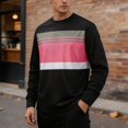 thumbnail image 2 of XIAOCHA Men's Stripe Color Block Pullover Sweatshirt Relaxed Fit Outdoor Sweatshirts, 2 of 4