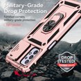 thumbnail image 4 of Galaxy A32 5G Case,Dteck Shockproof Rubber Rugged Case Hybrid Hard Ring Holder Kickstand Slide Camera Lens Protector Cover for Samsung Galaxy A32 5G 6.5-inch,Rosegold, 4 of 8