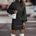 thumbnail image 7 of HAJWOH Sweater Dresses for Women 2025 Fall Winter Long Sleeve Knit Pullover Dresses Turtleneck Bodycon Casual Fall Mini Sweaters Dresses Black L, 7 of 7