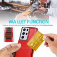 thumbnail image 5 of Dteck Back Wallet Phone Case for Samsung Galaxy S21 Ultra 4G 5G with ID & Credit Card Holder Slots Pockets Wallet Back Cover Stand Flip Folio Leather Cell Cases Women Men, Red, 5 of 7