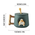 thumbnail image 2 of Personalized Shiba Dog Ceramic Mug Set 420ml with Lid and Spoon, 3D Cute Design Wood Grain Handle, Scratch-Resistant Coffee Tea Cup, Perfect Gift for Dog Lovers, 2 of 4