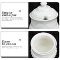 thumbnail image 5 of Embossed Ceramic Sugar Cube Jar Delicate Sugar Jar Coffee Shop Sugar Holder, 5 of 5