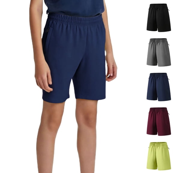 LIBRCLO Swim Trunks for Kids Boys Quick Dry Board Shorts with Zipper Pockets Thin Sports Breathable Summer Beach Shorts Blue 5-6Years