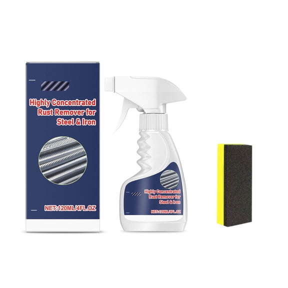 Shipiny 120ml Highly Concentrated Rust Remover for Steel and Iron, Powerful Cleaning Agent to Remove Rust, Restore Metal Surface and Prevent Future Oxidation and Rusting, As Shown