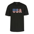 thumbnail image 1 of Mens USA Flag Font Short-Sleeve T-Shirt - Black - Medium, 1 of 1
