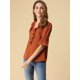 thumbnail image 4 of BluDe ManDe CampaCon Cuello En V Y Volantes PaMujer, BluCampesiDe GaInformal Vintage De Verano Rojo marrón XL, 4 of 6