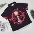 thumbnail image 4 of Demon Slayer Casual Short Sleeve Shirt Lapel Collar Shirt Summer Beach Shirt L, 4 of 8