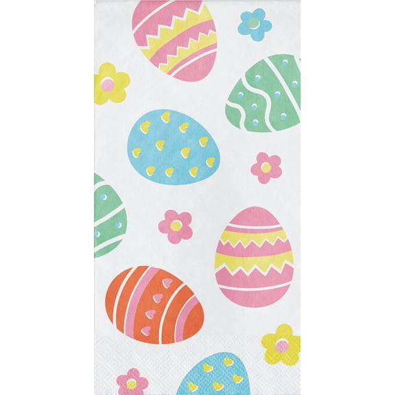 Multicolor Easter Eggs Paper Napkins, 8" x 4", 16 Count by Way To Celebrate