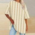 thumbnail image 1 of Fiudx Ofertas Flash Artículos En Oferta Camiseta Informal con Estampado de Letras para Mujer, Top de Manga Corta con Cuello Redondo y Hombros Caídos, 1 of 4