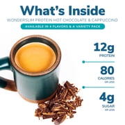 Wonderslim Protein Cappuccino Mix, Creamy Protein Coffee Powder, 12g Protein, Low Sugar (7ct)