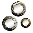 thumbnail image 2 of Designart "Floral Liquid Gold Spiral Eflorescence IV" Abstract Round Mirror Set of 3 - Modern Gold Hallway Round Mirror Wall Decor Set, 2 of 5