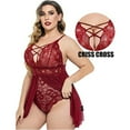 thumbnail image 6 of Aboser Womens Strappy Negligee Nightgowns Plus Size Lingerie Negligee Spaghetti Strap Lace Sleepdress See Through Chemise Nightshirt Flowy Sleeveless Backless Loungewear, 6 of 7