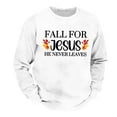 thumbnail image 4 of Ediodpoh Men's Hoodless Sweatshirt Fashion Plus Size Pullover for Thanksgiving Fall Oversized Holiday Logo Print Tops Hop Style Comfortable Sweatshirts Men Sweatshirts White XL, 4 of 5