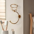 thumbnail image 4 of Elegant Gold Towel Ring with Candle Holder - Wall Mounted Hand Towel Hook for Bathroom, Rustic Vintage Style Towel Hanger with Decorative Shelf - No Drilling Required, 4 of 5