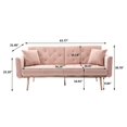 thumbnail image 4 of Unbranded 63" Folding Sofa Velvet Pink Pink, 4 of 4