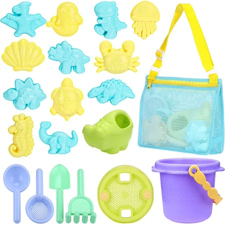 Beach Sand Toys Set for Kids  20Pcs Sand Castle Toys for Beach with Dump Truck  Bucket  Shovel  Rake Summer Outdoor Beach Toys for Toddlers Boys Girls 3-10