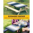 thumbnail image 4 of Dark Blue White Ombre Rectangle Tablecloth, Waterproof Elastic Fitted Table Covers for 8 Foot Tables, 32x96inch Decorative Tablecloths for Picnic, Camping, Outdoor, Vintage Chic Gradient Minimalist, 4 of 6