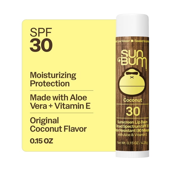 Sun Bum Sunscreen Lip Balm, Coconut, SPF 30, 0.15 oz