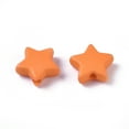thumbnail image 2 of 300pcs Opaque Acrylic Beads Star Dark Orange 9.5x9.5x3.5mm Hole: 0.5mm, 2 of 2