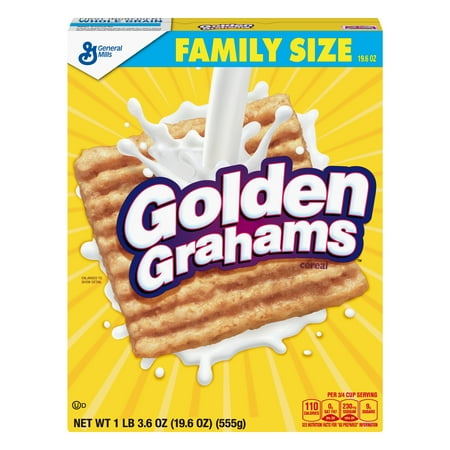 (2 Pack) Golden Grahams, Breakfast Cereal, Family Size, 19.6 oz