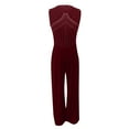 thumbnail image 4 of Womens Sleeveless Wide Leg Pants Cocktail Pantsuit Jumpsuit Rhinestones Solid Romper Loose Trendy Playsuit, 4 of 5