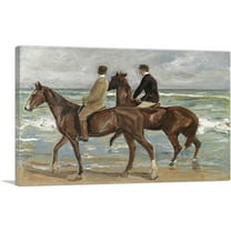 ARTCANVAS Two Riders On The Beach 1901 Canvas Art Print by Max Liebermann - Size: 26" x 18" (0.75" Deep)