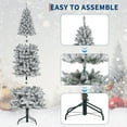 thumbnail image 4 of Garvee 12ft Pencil Artificial Christmas Tree with LED Lights, Mixed PVC Flocked, Slim Prelit Tree, Easy Assembly, Indoor Outdoor Holiday Decoration, 4 of 8