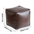 thumbnail image 3 of Faux Leather Ottoman Footstool, Moroccan Pouf Cover, Unstuffed Storage Footrest, for Living Room, Bedroom, Nursery Decor, 1-pack, Brown, by Ihhxbz, 3 of 8