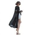 thumbnail image 4 of Chiffon Splice Long Maxi Open Cardigan Summer Women Beach Shirt Jacket Coat, 4 of 6