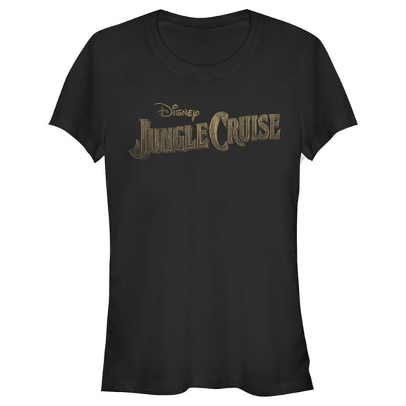 Junior's Jungle Cruise Distressed Logo Graphic Tee Black Small