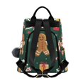 thumbnail image 2 of FORMRS Women's Travel Backpack Purse Anti-theft Hidden Pockets Casual Shoulder Bag, Green Christmas Gingerbread, 2 of 7