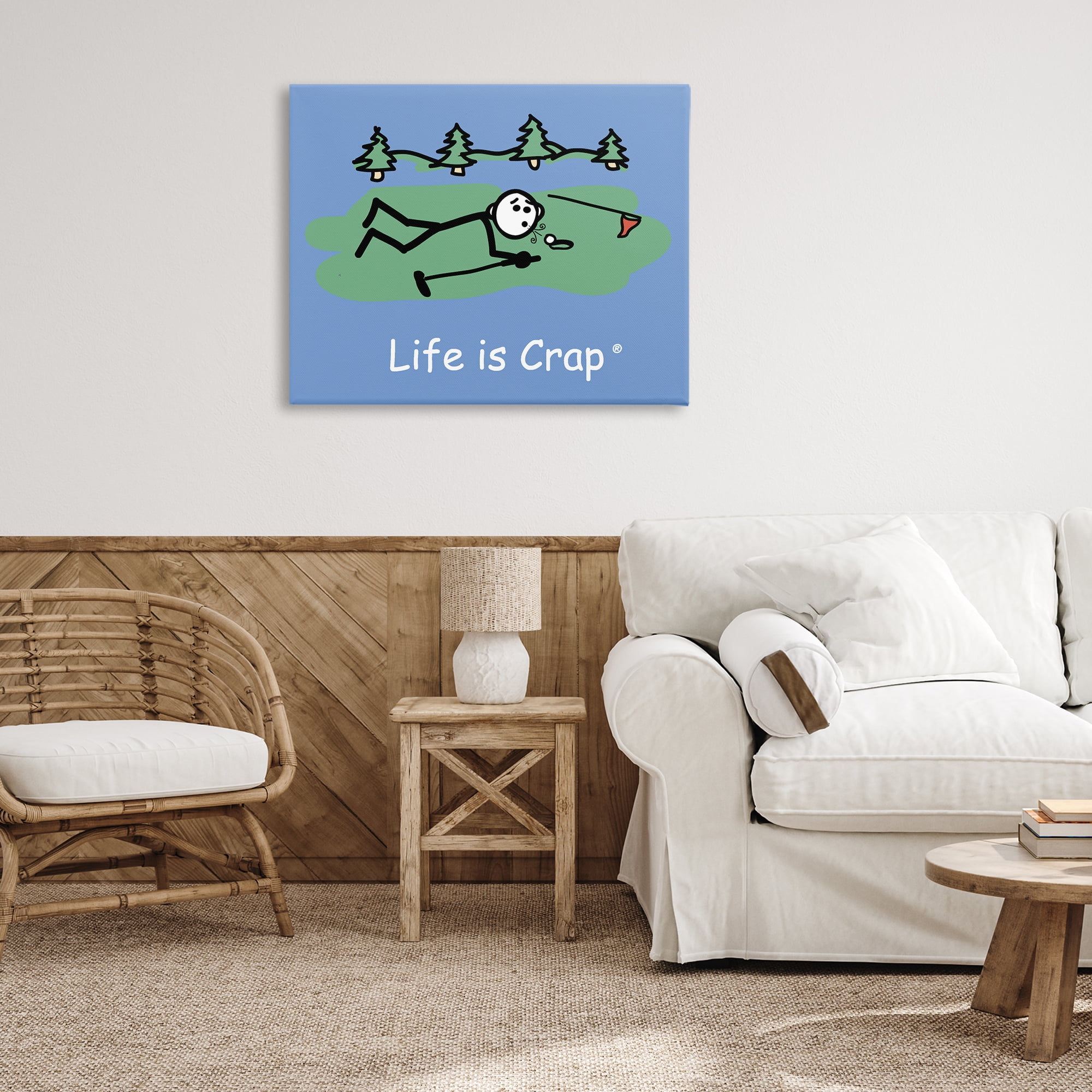 Stupell Industries Funny Golf Blow Novelty & Humor Painting Wrapped Canvas Art Print Wall Art, 40 x 30