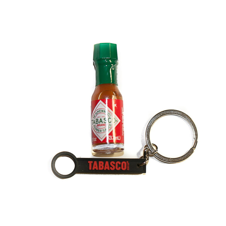 Tabasco Sauce Keychain Keyring Key Ring with FREE Mini 1/8 Oz Bottle of  Original Hot Sauce Perfect for Pocket, Purse, or Travel 