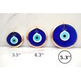 thumbnail image 2 of Colgante de pared Evil Eye Erbulus de 5.3 pulgadas, cristal azul con cuerda dorada, 2 of 6