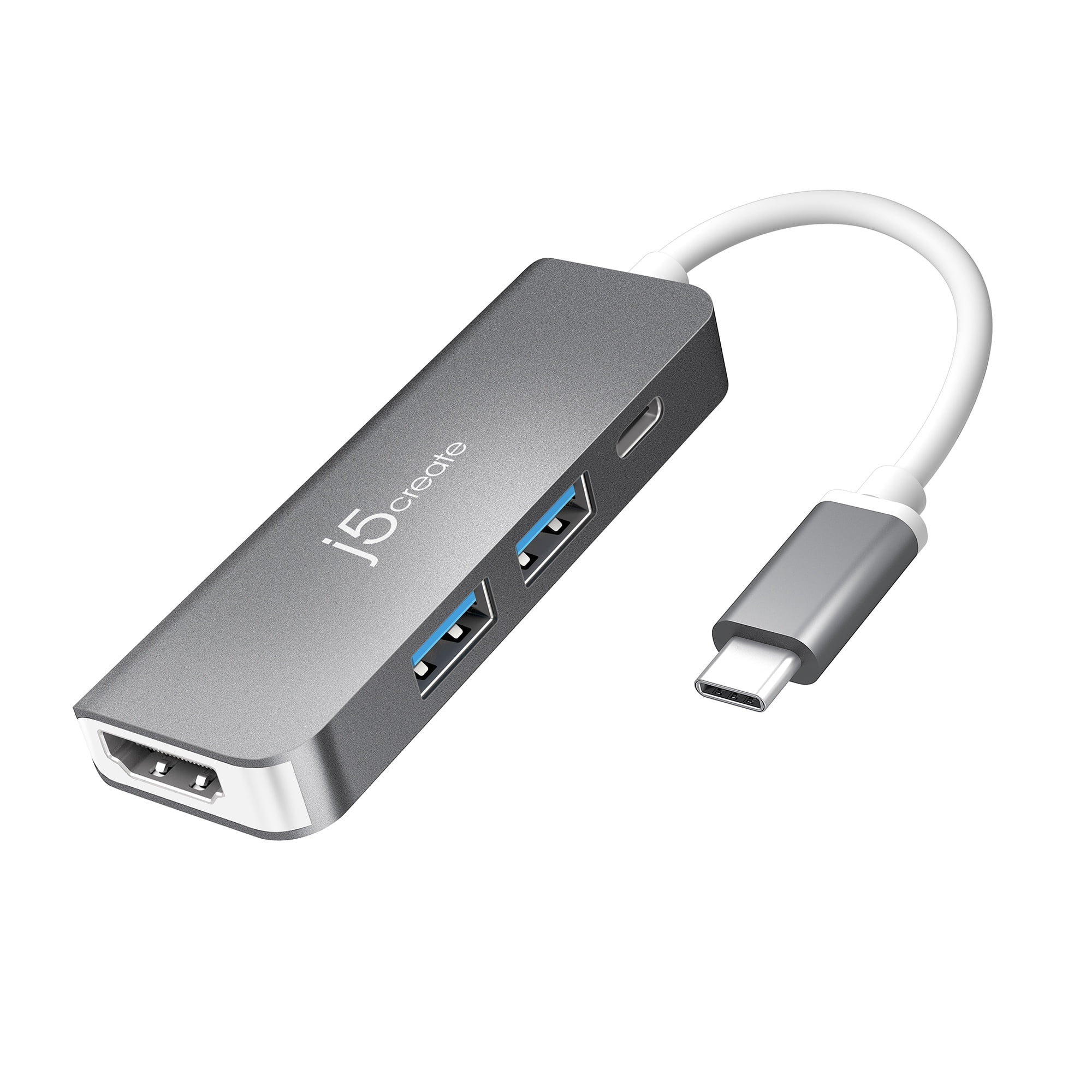 j5create, USB-C to HDMI & USB 3.1 2-Port with Power Delivery, JCD371
