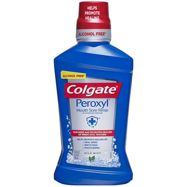 Colgate Peroxyl Antiseptic Alcohol Free Mouth Sore Rinse, Mild Mint